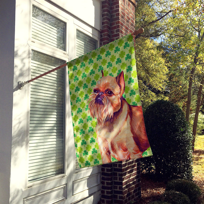 Brussels Griffon St. Patrick's Day Shamrock Portrait Flag Canvas House Size