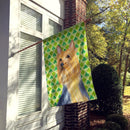 Silky Terrier St. Patrick's Day Shamrock Portrait House Flag 28x40 Porch Sleeve Pole Decorative Outside Yard Banner Artwork Wall Hanging, Polyester