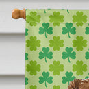 Australian Shepherd St. Patrick's Day Shamrock House Flag 28x40 Porch Sleeve Pole Decorative Outside Yard Banner Artwork Wall Hanging, Polyester