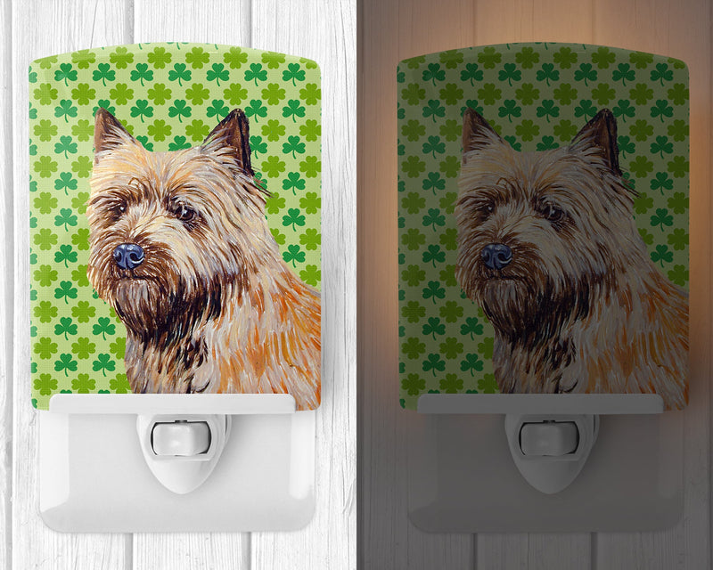 Cairn Terrier St. Patrick's Day Shamrock Portrait Ceramic Night Light LH9185CNL