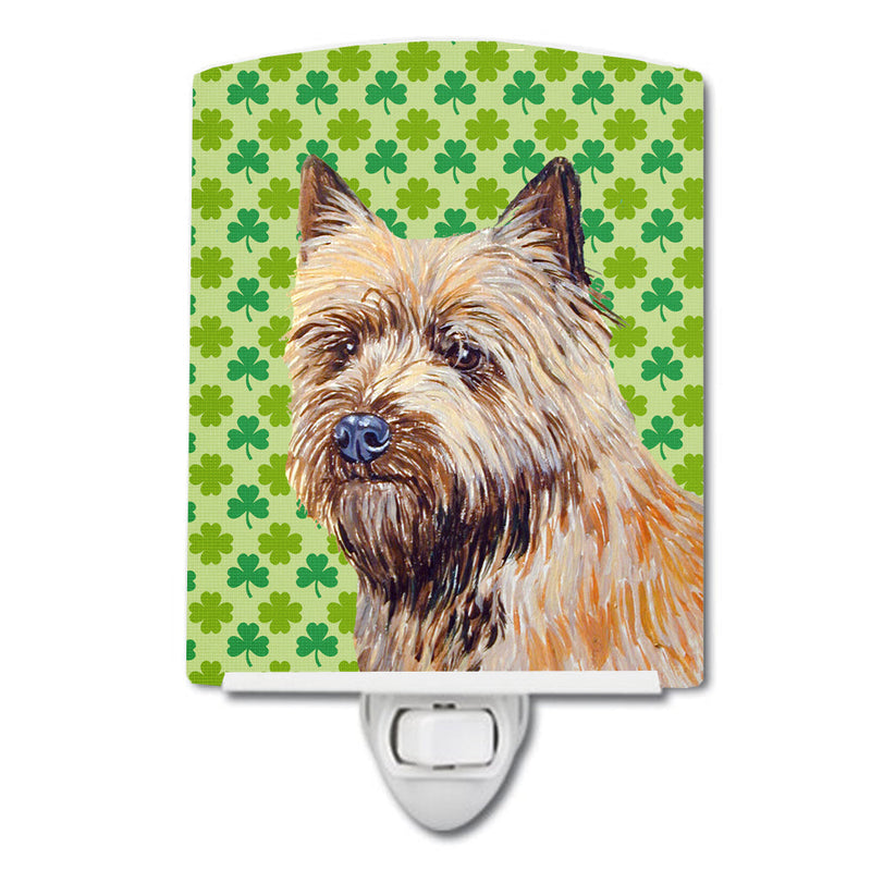 Cairn Terrier St. Patrick's Day Shamrock Portrait Ceramic Night Light LH9185CNL