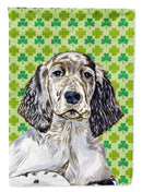 English Setter St. Patrick's Day Shamrock Portrait House Flag 28x40 Porch Sleeve Pole Decorative Outside Yard Banner Artwork Wall Hanging, Polyester