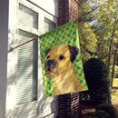 Border Terrier St. Patrick's Day Shamrock Portrait Flag Canvas House Size