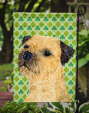 Border Terrier St. Patrick's Day Shamrock Portrait Garden Flag – Decorative Outdoor Yard Flag