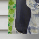 Basset Hound St. Patrick's Day Shamrock Portrait House Flag 28x40 Porch Sleeve Pole Decorative Outside Yard Banner Artwork Wall Hanging, Polyester