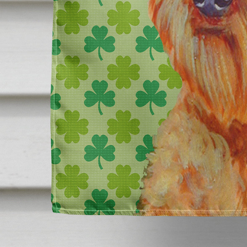 Airedale St. Patrick's Day Shamrock Portrait Flag Canvas House Size