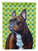 French Bulldog St. Patrick's Day Shamrock Portrait House Flag 28x40 Porch Sleeve Pole Decorative Outside Yard Banner Artwork Wall Hanging, Polyester