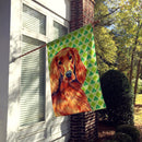 Irish Setter St. Patrick's Day Shamrock Portrait House Flag 28x40 Porch Sleeve Pole Decorative Outside Yard Banner Artwork Wall Hanging, Polyester