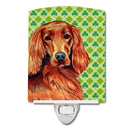 Irish Setter St. Patrick's Day Shamrock Portrait Ceramic Night Light Compact, UL-Certified, Ideal for Bedroom, Bathroom, Nursery, Hallway, Kitchen, 6x4x3, Multicolor