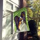 Papillon St. Patrick's Day Shamrock Portrait House Flag 28x40 Porch Sleeve Pole Decorative Outside Yard Banner Artwork Wall Hanging, Polyester