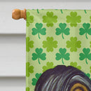 Papillon St. Patrick's Day Shamrock Portrait House Flag 28x40 Porch Sleeve Pole Decorative Outside Yard Banner Artwork Wall Hanging, Polyester