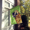 Leonberger St. Patrick's Day Shamrock Portrait House Flag 28x40 Porch Sleeve Pole Decorative Outside Yard Banner Artwork Wall Hanging, Polyester