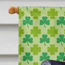 Leonberger St. Patrick's Day Shamrock Portrait House Flag 28x40 Porch Sleeve Pole Decorative Outside Yard Banner Artwork Wall Hanging, Polyester