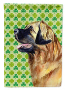 Leonberger St. Patrick's Day Shamrock Portrait House Flag 28x40 Porch Sleeve Pole Decorative Outside Yard Banner Artwork Wall Hanging, Polyester