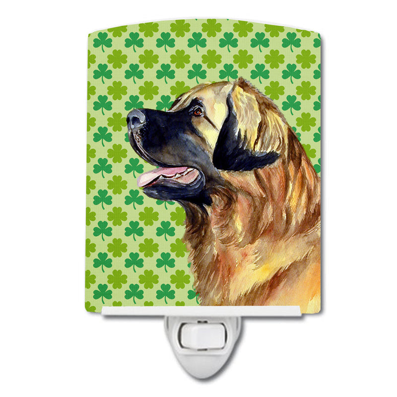 Leonberger St. Patrick's Day Shamrock Portrait Ceramic Night Light LH9213CNL