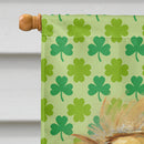 Tibetan Spaniel St. Patrick's Day Shamrock Portrait House Flag 28x40 Porch Sleeve Pole Decorative Outside Yard Banner Artwork Wall Hanging, Polyester