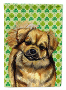 Tibetan Spaniel St. Patrick's Day Shamrock Portrait House Flag 28x40 Porch Sleeve Pole Decorative Outside Yard Banner Artwork Wall Hanging, Polyester