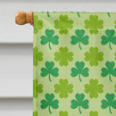 Pomeranian St. Patrick's Day Shamrock Portrait House Flag 28x40 Porch Sleeve Pole Decorative Outside Yard Banner Artwork Wall Hanging, Polyester