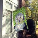 Old English Sheepdog St. Patrick's Day Shamrock Portrait House Flag 28x40 Porch Sleeve Pole Decorative Outside Yard Banner Artwork Wall Hanging, Polyester