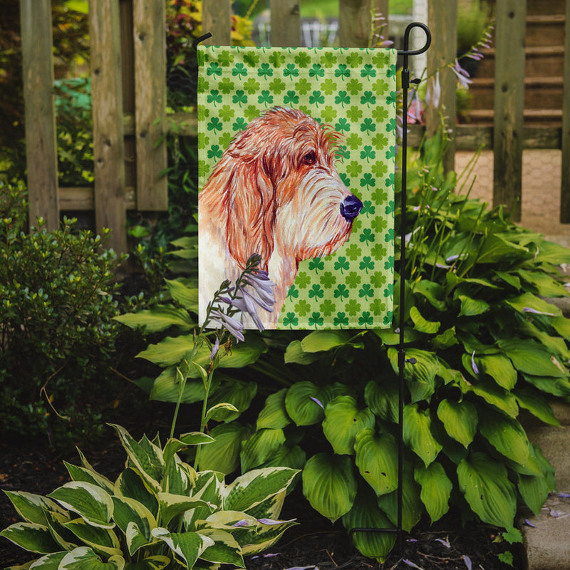 Petit Basset Griffon Vendeen St. Patrick's Day Shamrock Flag Garden Size