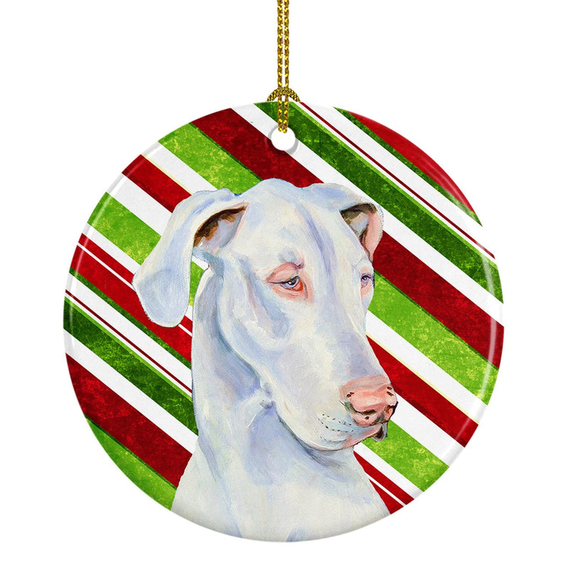 Great Dane Candy Cane Holiday Christmas Ceramic Ornament LH9221