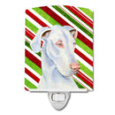 Great Dane Candy Cane Holiday Christmas Ceramic Night Light Compact, UL-Certified, Ideal for Bedroom, Bathroom, Nursery, Hallway, Kitchen, 6x4x3, Multicolor