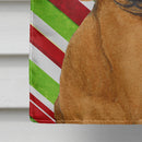Dachshund Candy Cane Holiday Christmas House Flag 28x40 Porch Sleeve Pole Decorative Outside Yard Banner Artwork Wall Hanging, Polyester