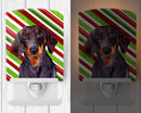 Dachshund Candy Cane Holiday Christmas Ceramic Night Light Compact, UL-Certified, Ideal for Bedroom, Bathroom, Nursery, Hallway, Kitchen, 6x4x3, Multicolor