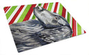 Flat Coated Retriever Candy Cane Holiday Christmas Cutting Board Tempered Glass Kitchen Cutting Surface, Heat Resistant Chopping, Non-Slip Feet, Food Prep & Serving