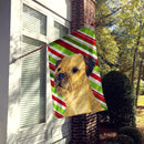 Border Terrier Candy Cane Holiday Christmas  Flag Canvas House Size