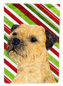 Border Terrier Candy Cane Holiday Christmas  Flag Canvas House Size