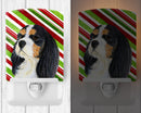 Cavalier Spaniel Candy Cane Holiday Christmas Ceramic Night Light Compact, UL-Certified, Ideal for Bedroom, Bathroom, Nursery, Hallway, Kitchen, 6x4x3, Multicolor