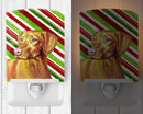 Vizsla Candy Cane Holiday Christmas Ceramic Night Light Compact, UL-Certified, Ideal for Bedroom, Bathroom, Nursery, Hallway, Kitchen, 6x4x3, Multicolor