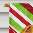 Whippet Candy Cane Holiday Christmas House Flag 28x40 Porch Sleeve Pole Decorative Outside Yard Banner Artwork Wall Hanging, Polyester