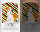 Whippet Candy Cane Holiday Christmas Ceramic Night Light Compact, UL-Certified, Ideal for Bedroom, Bathroom, Nursery, Hallway, Kitchen, 6x4x3, Multicolor
