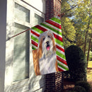 Bearded Collie Candy Cane Holiday Christmas House Flag 28x40 Porch Sleeve Pole Decorative Outside Yard Banner Artwork Wall Hanging, Polyester