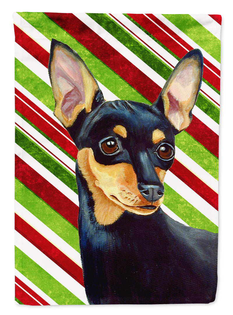 Min Pin Candy Cane Holiday Christmas  Flag Canvas House Size