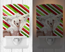 Chinese Crested Candy Cane Holiday Christmas Ceramic Night Light Compact, UL-Certified, Ideal for Bedroom, Bathroom, Nursery, Hallway, Kitchen, 6x4x3, Multicolor