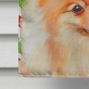 Pomeranian Candy Cane Holiday Christmas House Flag 28x40 Porch Sleeve Pole Decorative Outside Yard Banner Artwork Wall Hanging, Polyester
