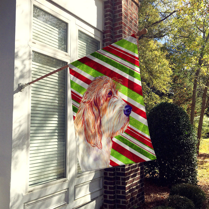 Petit Basset Griffon Vendeen Candy Cane Holiday Christmas  Flag  House Size