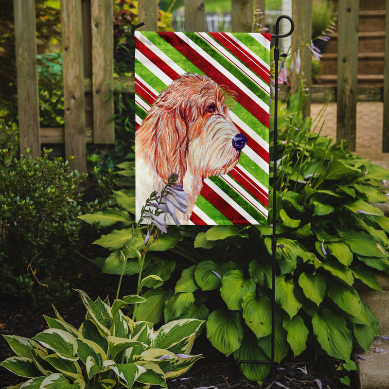 Petit Basset Griffon Vendeen Candy Cane Holiday Christmas  Flag Garden Size