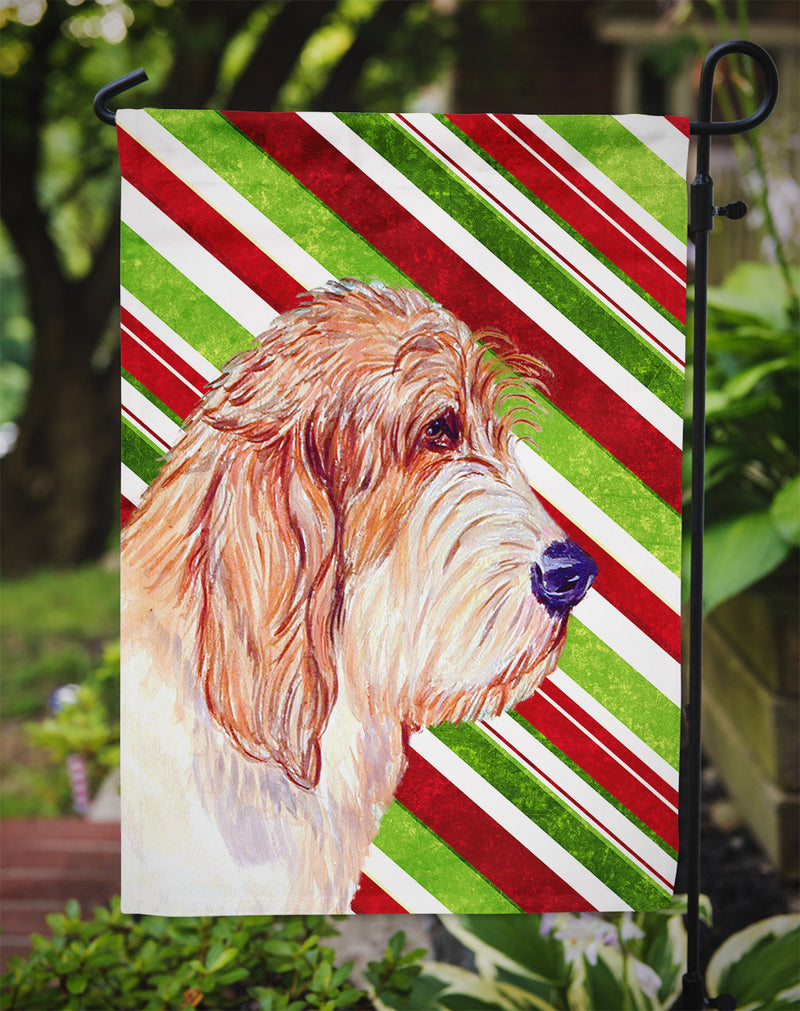 Petit Basset Griffon Vendeen Candy Cane Holiday Christmas  Flag Garden Size