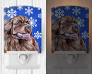 Newfoundland Winter Snowflakes Holiday Ceramic Night Light Compact, UL-Certified, Ideal for Bedroom, Bathroom, Nursery, Hallway, Kitchen, 6x4x3, Multicolor