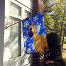 Great Dane Winter Snowflakes Holiday House Flag 28x40 Porch Sleeve Pole Decorative Outside Yard Banner Artwork Wall Hanging, Polyester