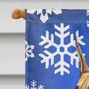 Great Dane Winter Snowflakes Holiday House Flag 28x40 Porch Sleeve Pole Decorative Outside Yard Banner Artwork Wall Hanging, Polyester