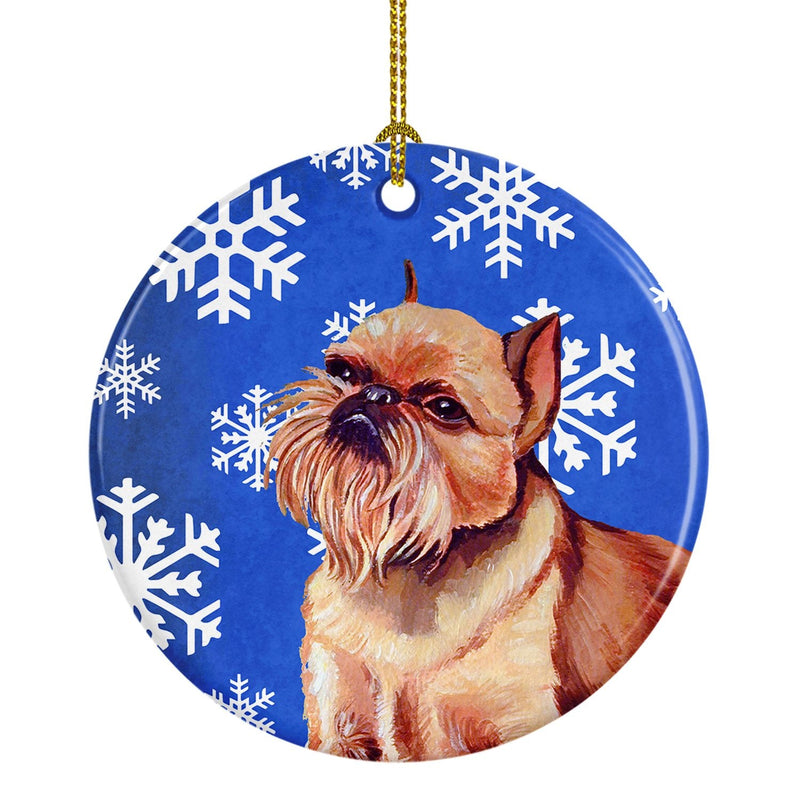 Brussels Griffon Winter Snowflake Holiday Ceramic Ornament LH9269