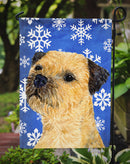 Border Terrier Winter Snowflakes Holiday Garden Flag – Decorative Outdoor Yard Flag
