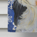 Cavalier Spaniel Winter Snowflakes Holiday House Flag 28x40 Porch Sleeve Pole Decorative Outside Yard Banner Artwork Wall Hanging, Polyester