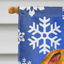 Whippet Winter Snowflakes Holiday House Flag 28x40 Porch Sleeve Pole Decorative Outside Yard Banner Artwork Wall Hanging, Polyester