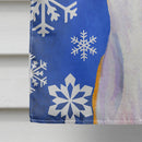 Whippet Winter Snowflakes Holiday House Flag 28x40 Porch Sleeve Pole Decorative Outside Yard Banner Artwork Wall Hanging, Polyester